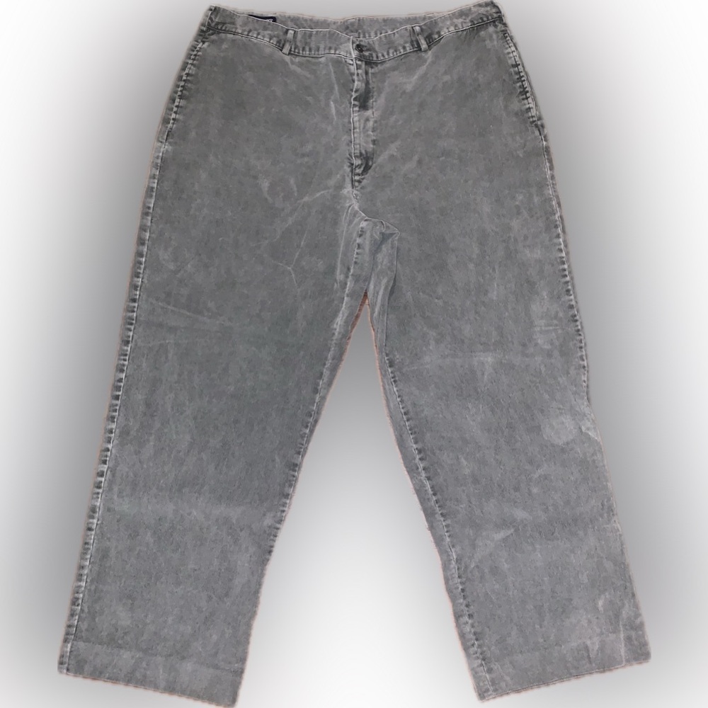 Lands End Gray Green Moss Corduroy Trouser Pants Men’s 40
